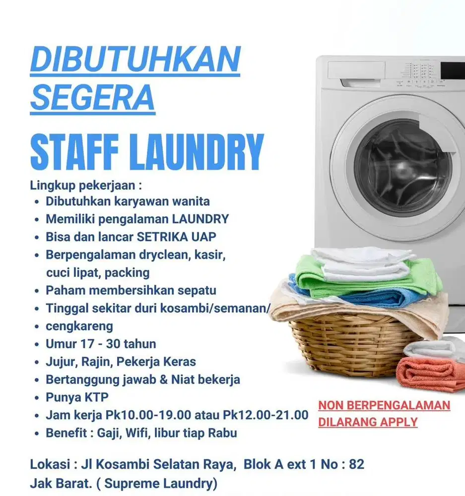 LOWONGAN KERJA LAUNDRY