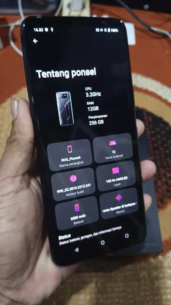 Asus Rog 6 fullset ory