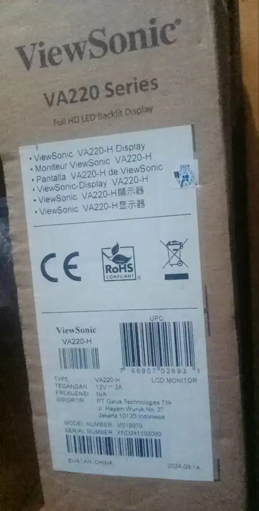 LED VIEWSONIC 22 plus Keyboard dan mouse warelles