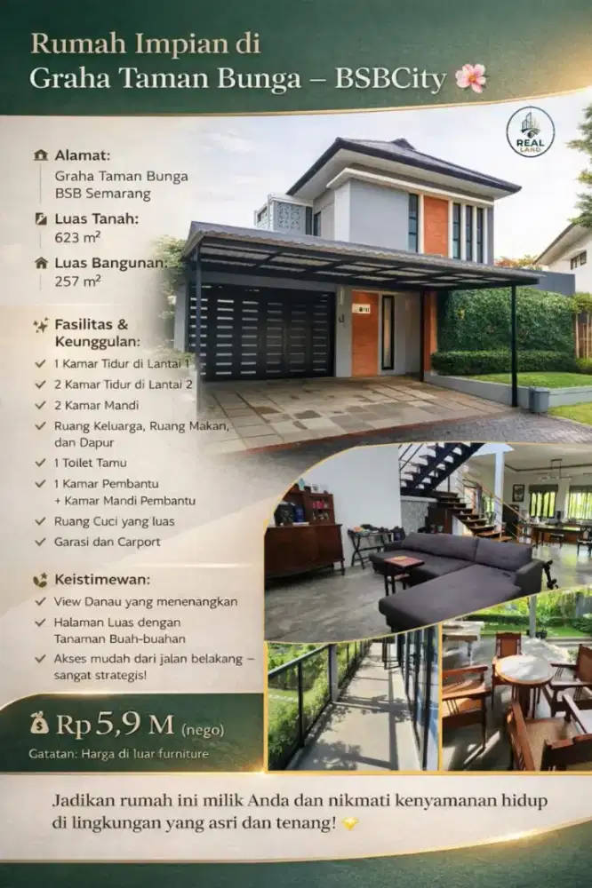 Rumah mewah di Graha Taman Bunga BSB SEMARANG