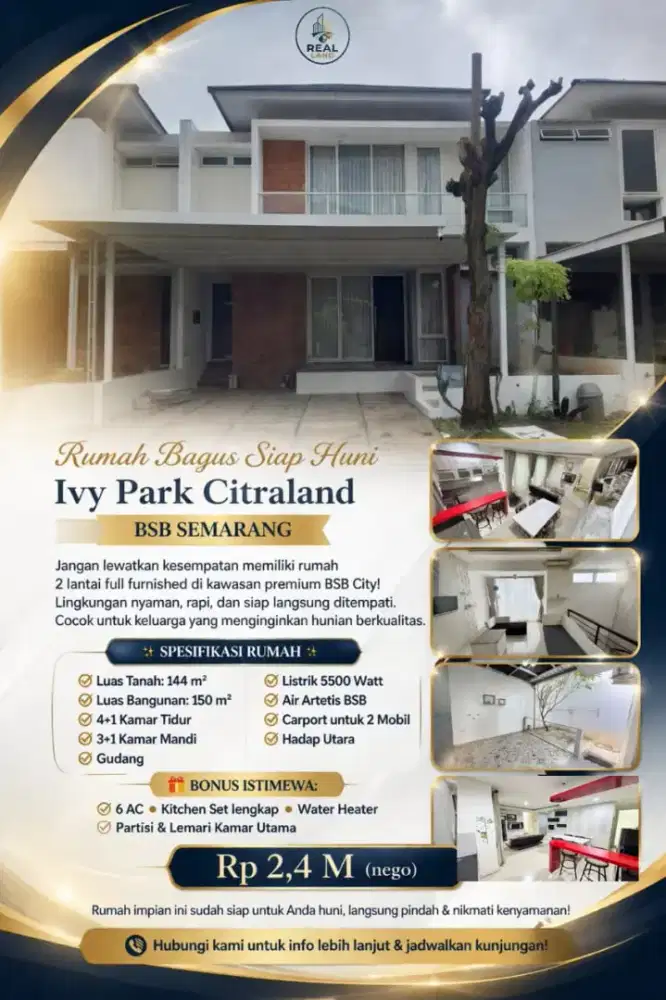 RUMAH DIJUAL IVY PARK CITRALAND BSB SEMARANG