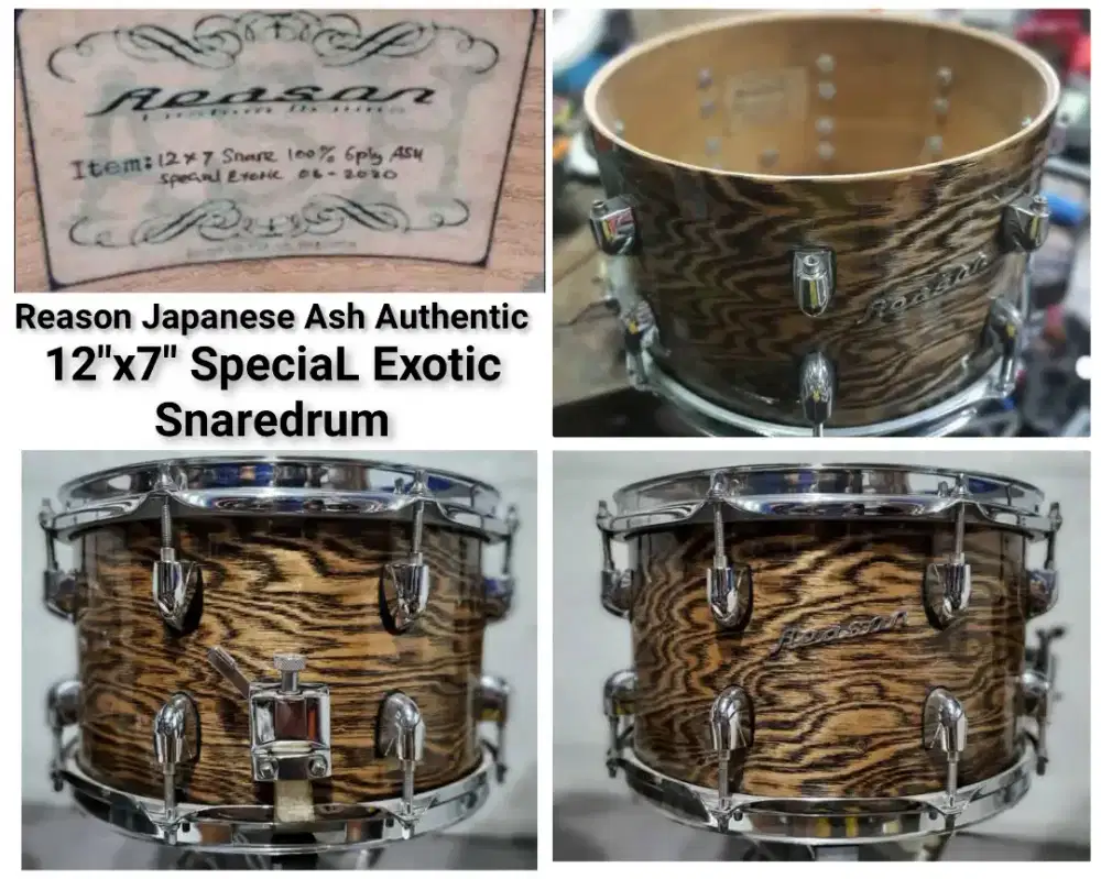 Snare drum reason japanese ash authentic shell