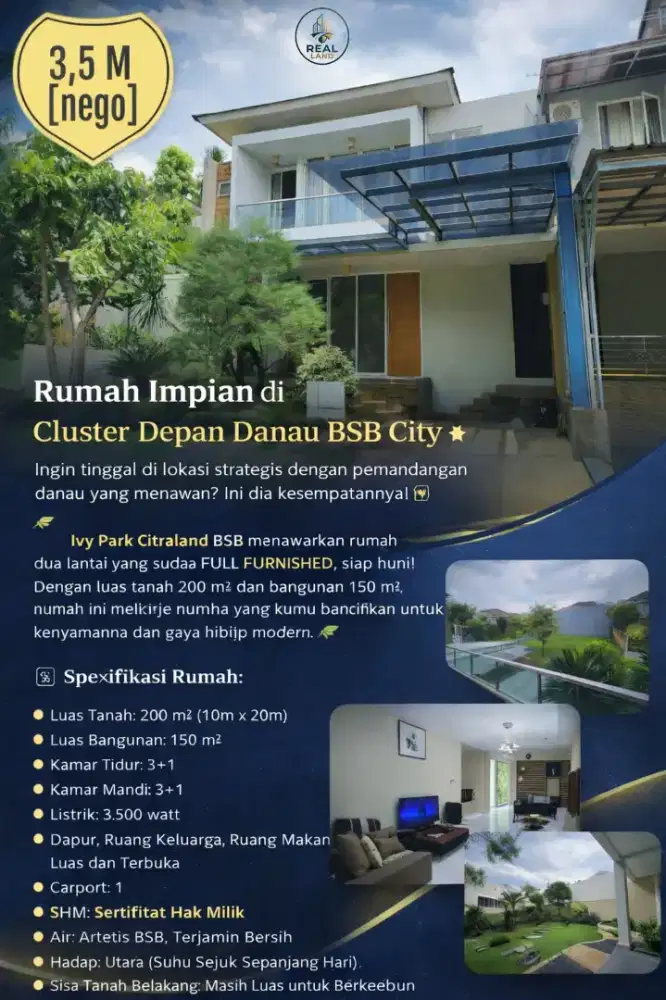 RUMAH MEWAH DI IVY PARK CITRALAND BSB SEMARANG