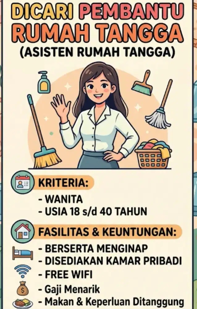 Dibutuhkan ART nginap