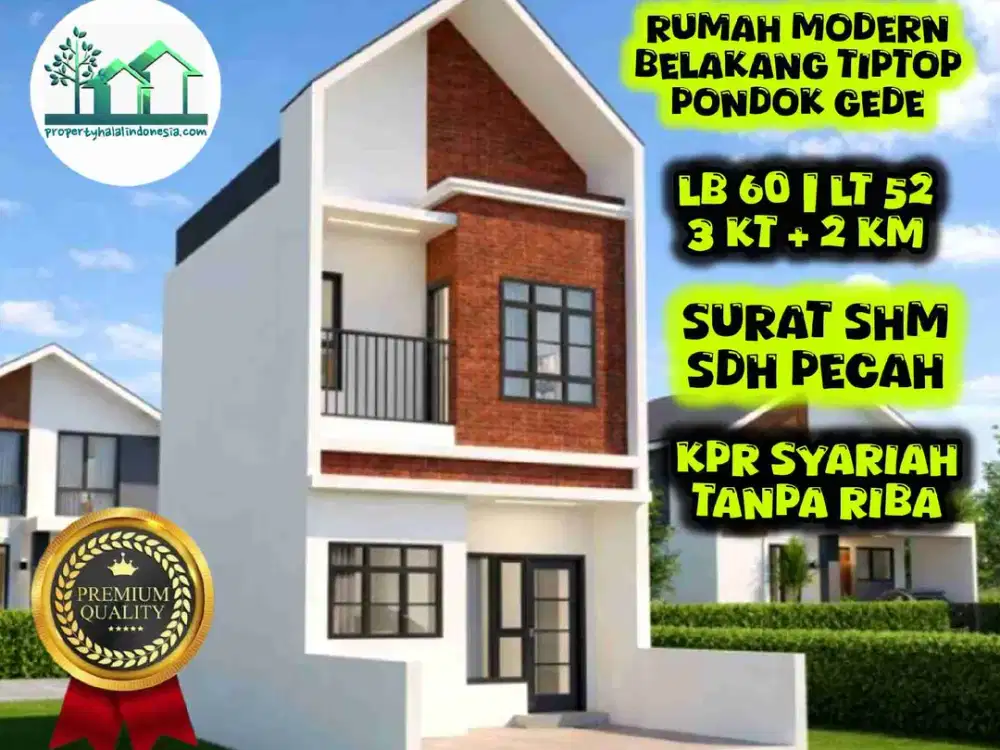 Jual Rumah Modern Belakang Tip Top Jatimakmur Pdk Gede KPR Non Bank SHM