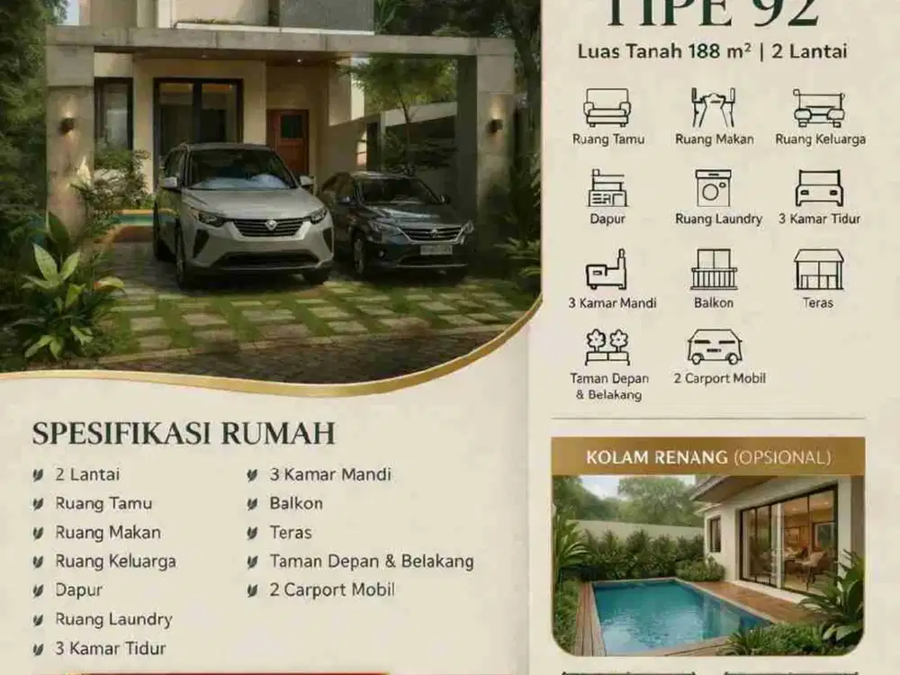 Hunian Eksklusif Sersan Bajuri – 2 Lantai, 3 KT, Cocok Villa & Investasi