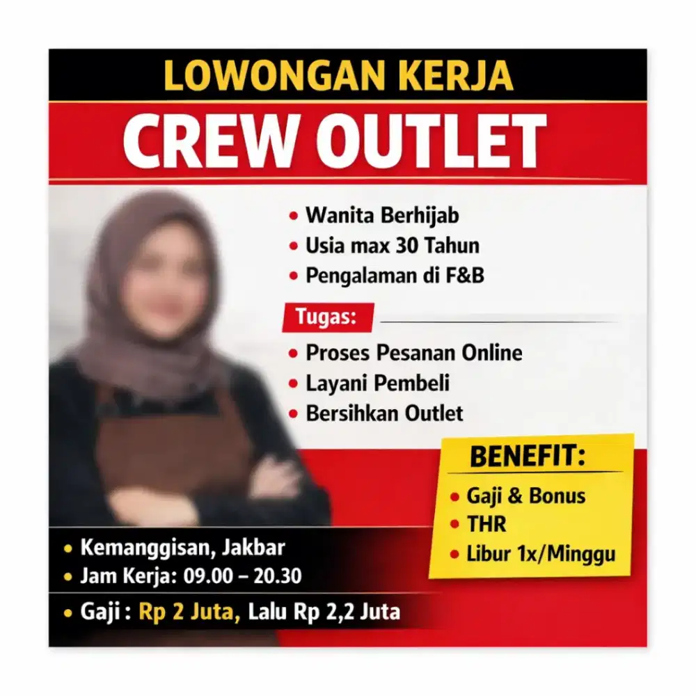 Loker Crew Outlet Es Pisang Ijo 25 Kemanggisan