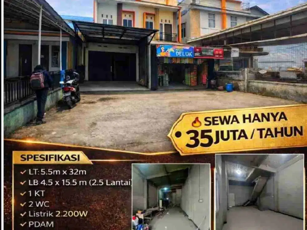 di sewakan ruko 2,5 Lt di desa kapur
