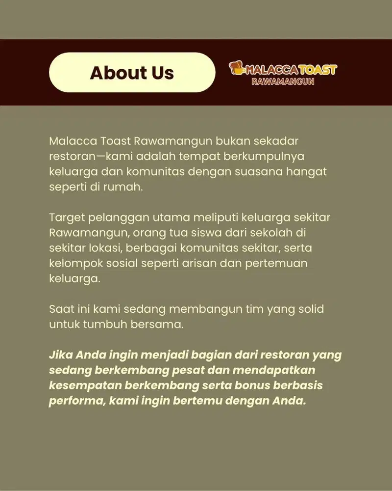 Store Manager Restaurant