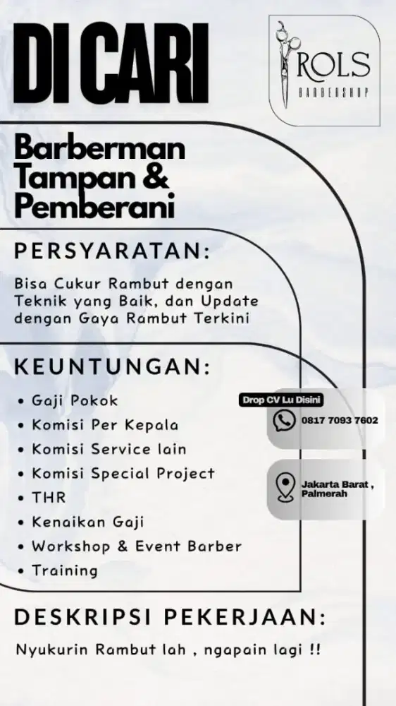 LOWONGAN PEKERJAAN BARBERSHOP