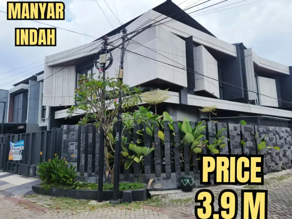 ‼️TURUN HARGA, BARU GRESS MEWAH‼️ RUMAH HOOK MEWAH MANYAR INDAH, SURABAYA TIMUR. DEKAT SEMOLOWARU, NGINDEN,KLAMPIS MODERN MINIMALIS 2 LANTAI