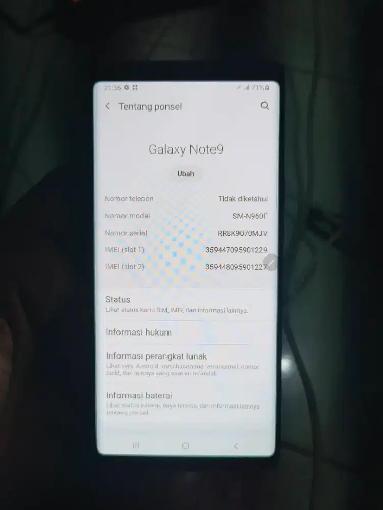 SAMSUNG GALAXY NOTE 9 128GB SEIN UNIT ONLY