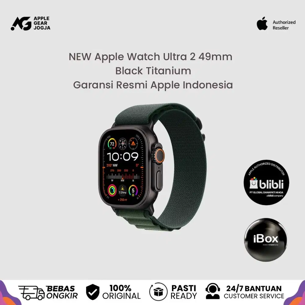 (iBox) Apple Watch Ultra 2 49mm Black Titanium Alpine Loop Indonesia