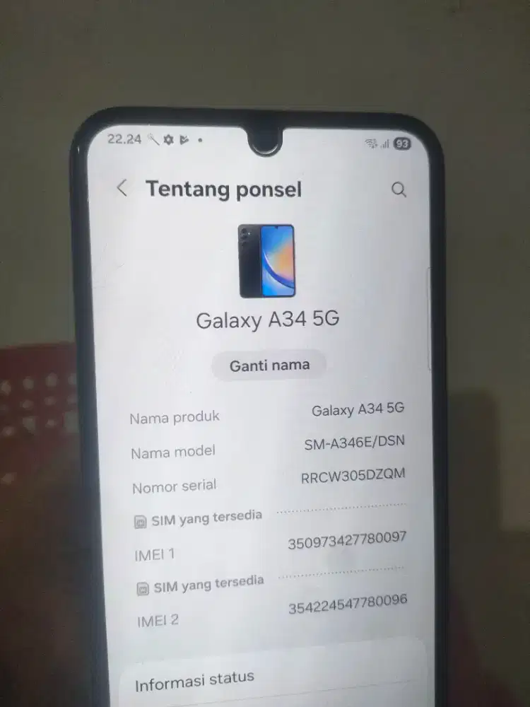 Samsung A34 5G 8/128 batang ada minus baca dulu