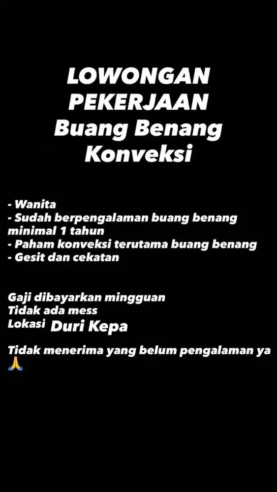 Loker buang benang konveksi duri kepa