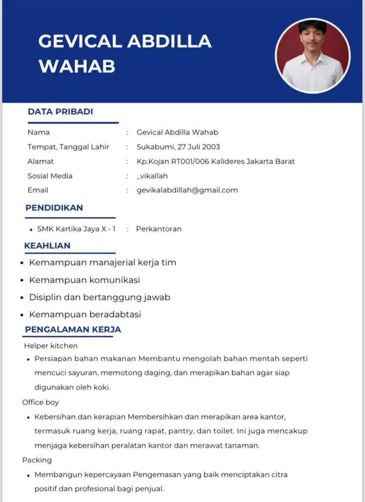 Membutuhkan pekerjaan