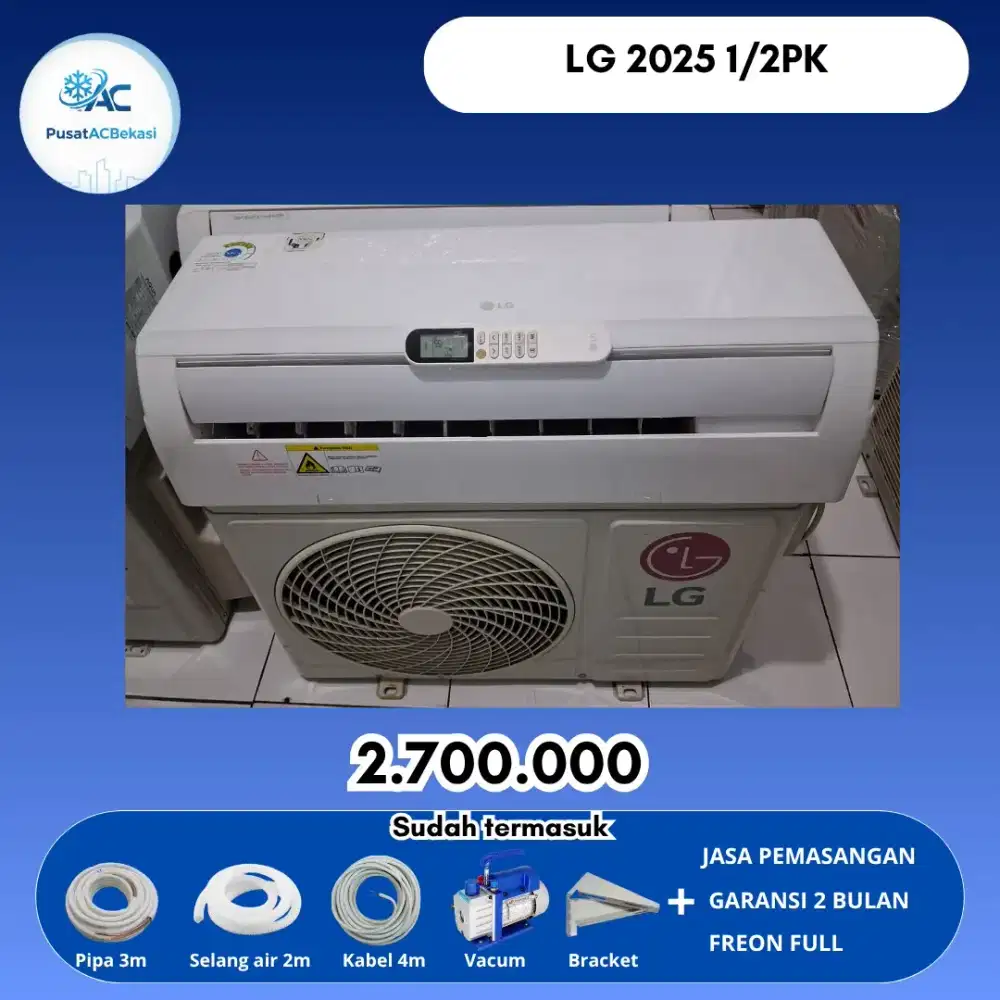 AC 1/2pk second siap pasang mulus