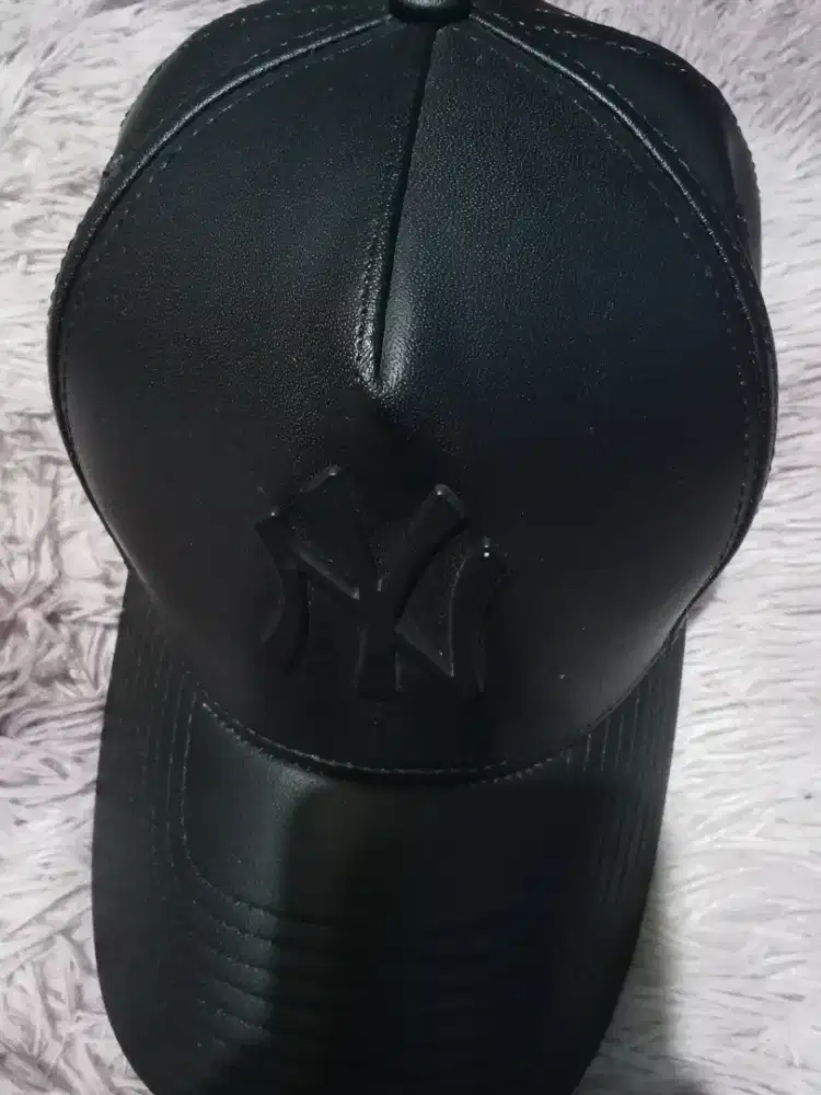 Topi Semi Kulit Pria Original Allsize Warna Hitam Pekat