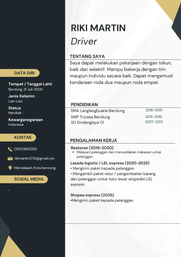 Mencari pekerjaan sebagai driver SIM A