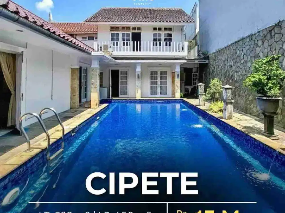 DEPAN TAMAN
DEKAT CIPETE RAYA & STASIUN MRT
SEMI FURNISHED
