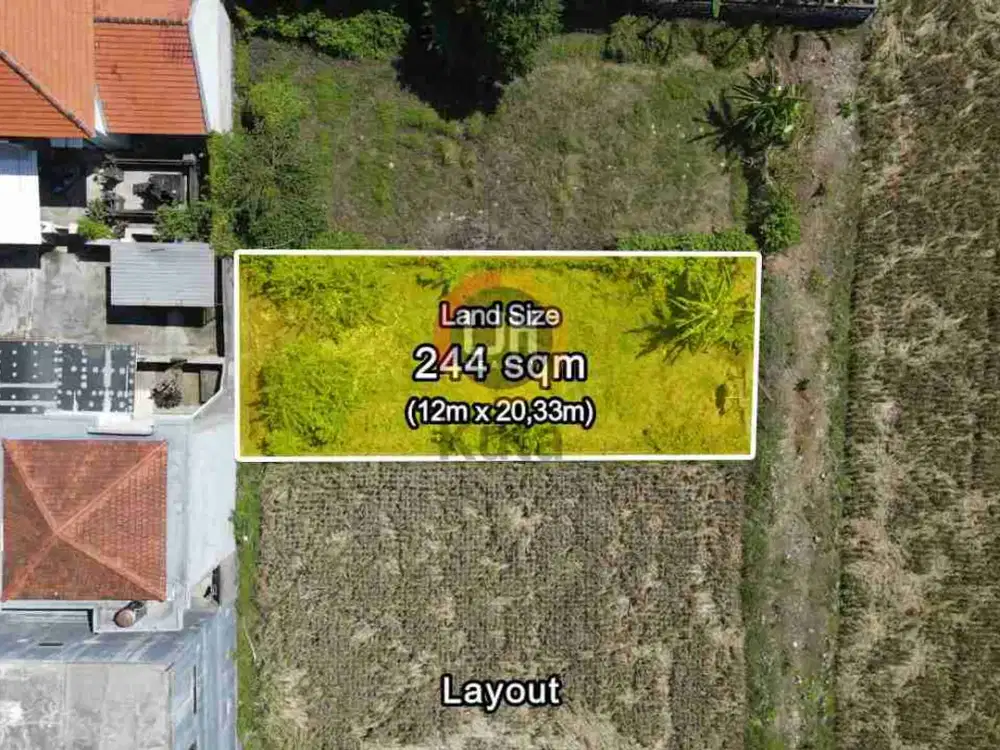 DIJUAL TANAH DI TUKAD BADUNG RENON HARGA MURAH SIAP BANGUN VIEW SAWAH SHM