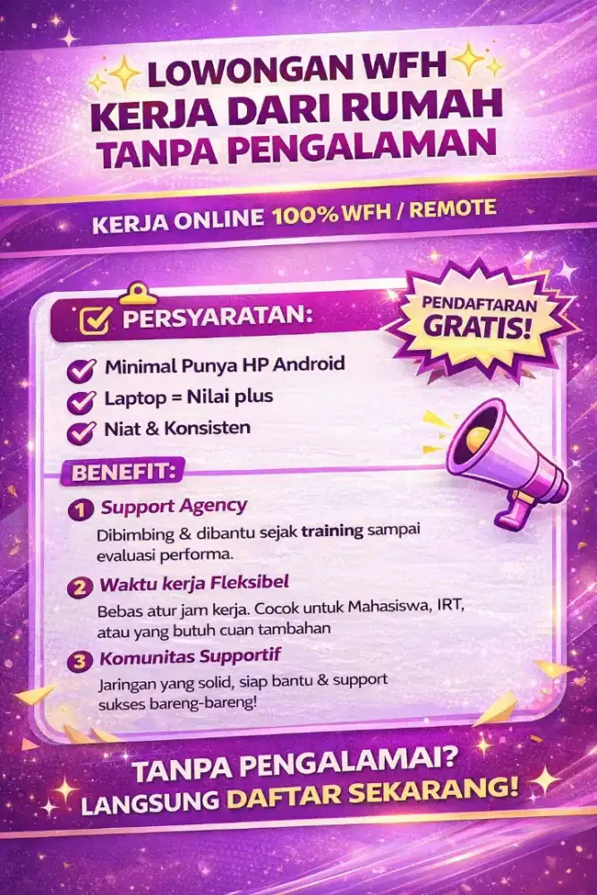 Freelance WFH Gaji Mingguan