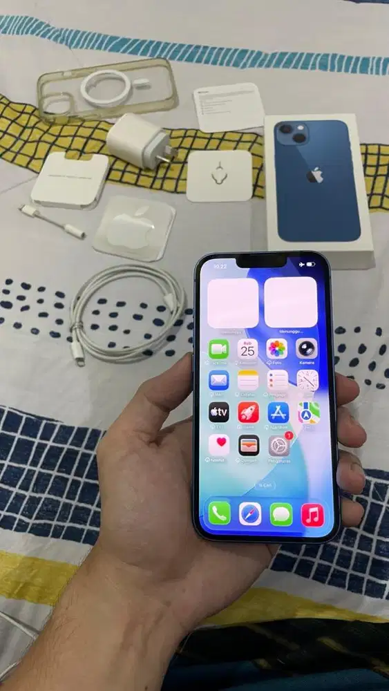 Jual iPhone 13 Blue 256gb (beacukai pembelian resmi Apple Store Korea)