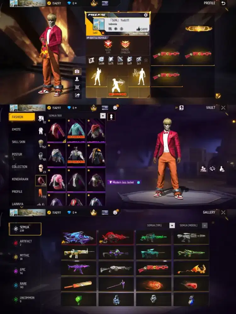 Jual akun ff aman & amanh di jamin 100% really