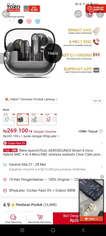 Headset Tozo Aerosound3