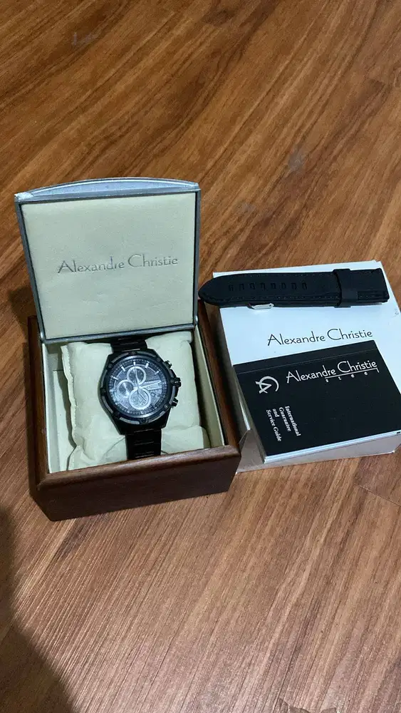 Jam Tangan Pria Alexandre Christie AC6605 Black Ori + Box