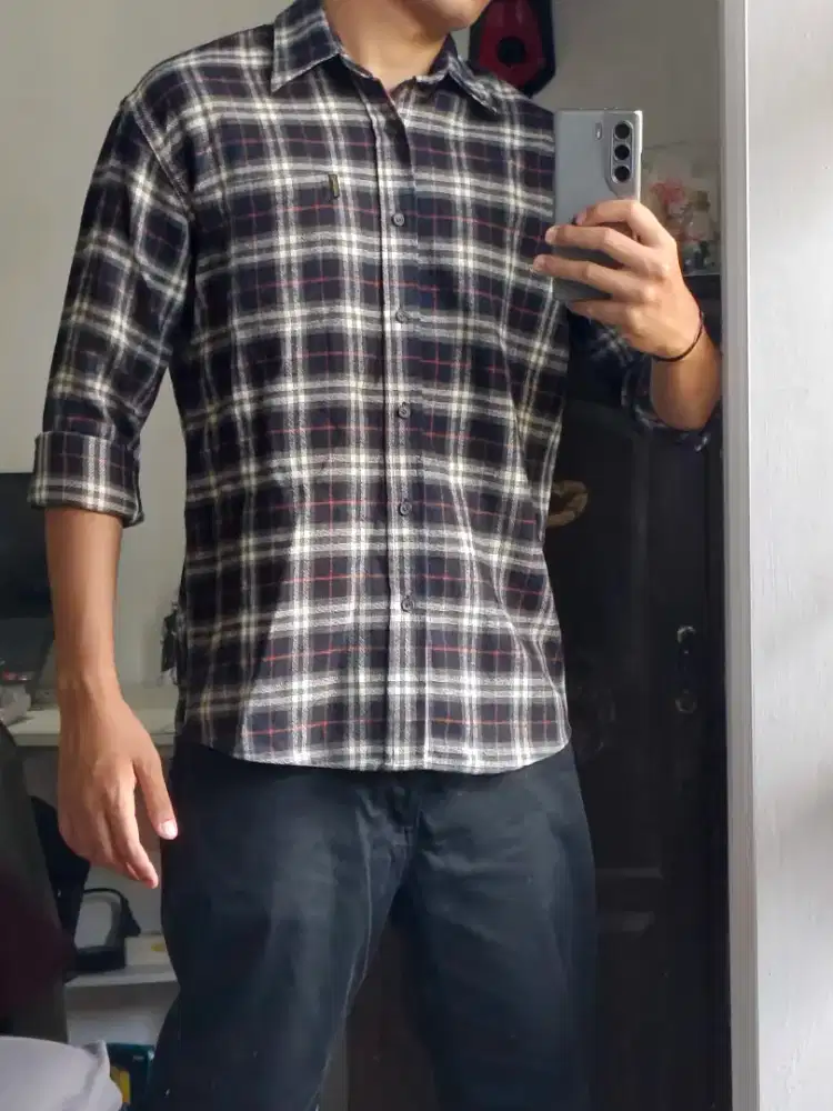 kemeja lengan panjang motif kotak