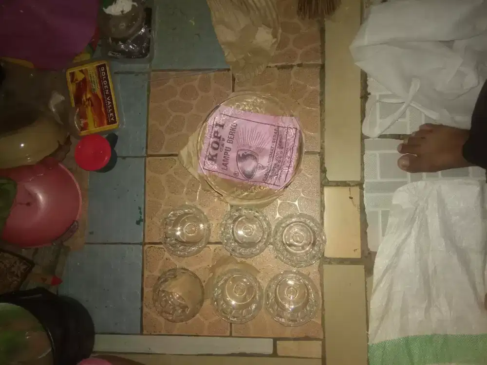 6 pcs piring makan tebal dan 6 pcs gelas es grem