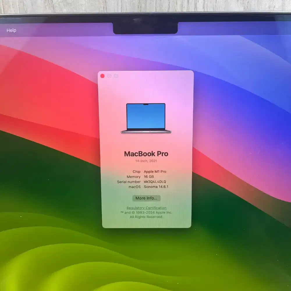 Macbook M1 Pro 14 inch Ram 16 Ssd 512 Full set Space Grey Ibox