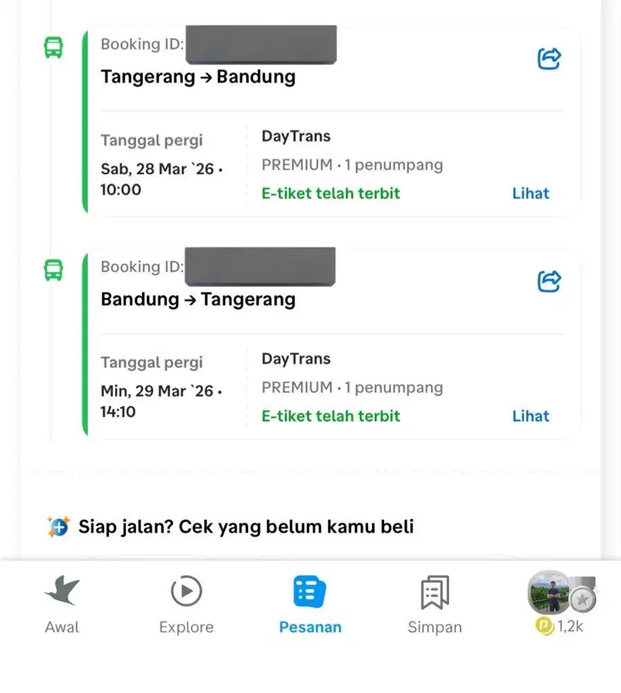 Tiket Daytrans Bintaro Bandung Pulang Pergi