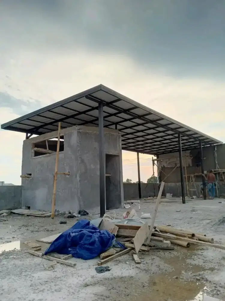 Pasang kanopi rooftop kanopi teras baja ringan