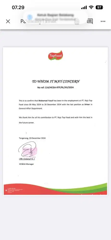 Supir pribadi/driver