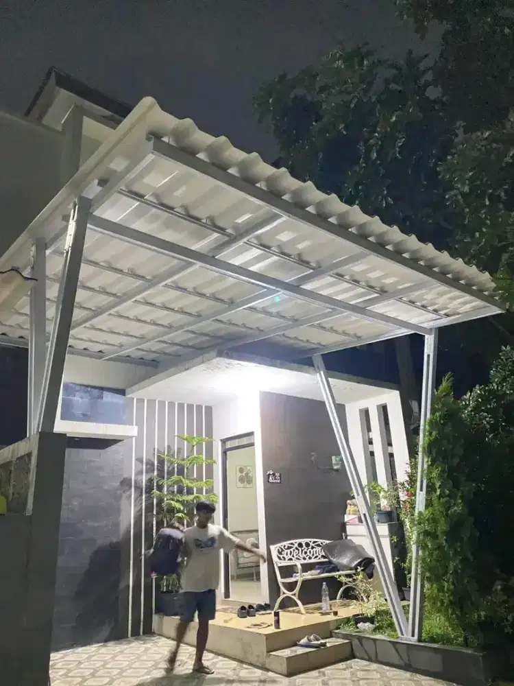 Alderon + baja ringan + jasa pasang kanopi