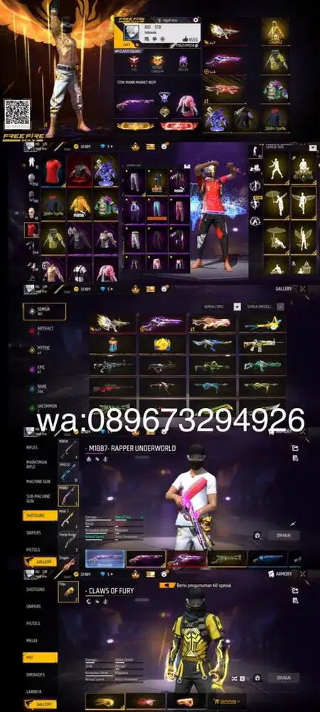 STOK AKUN FF SPEK GG MAX1 SG REAPER LOG GOGGLE