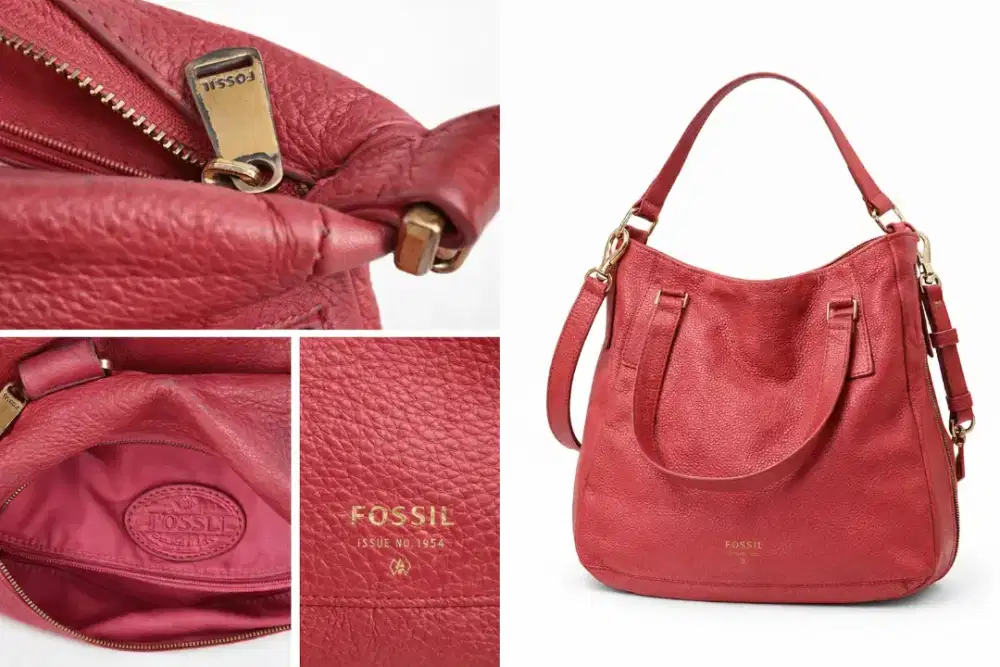Tas Fossil Red Pebbled Preston