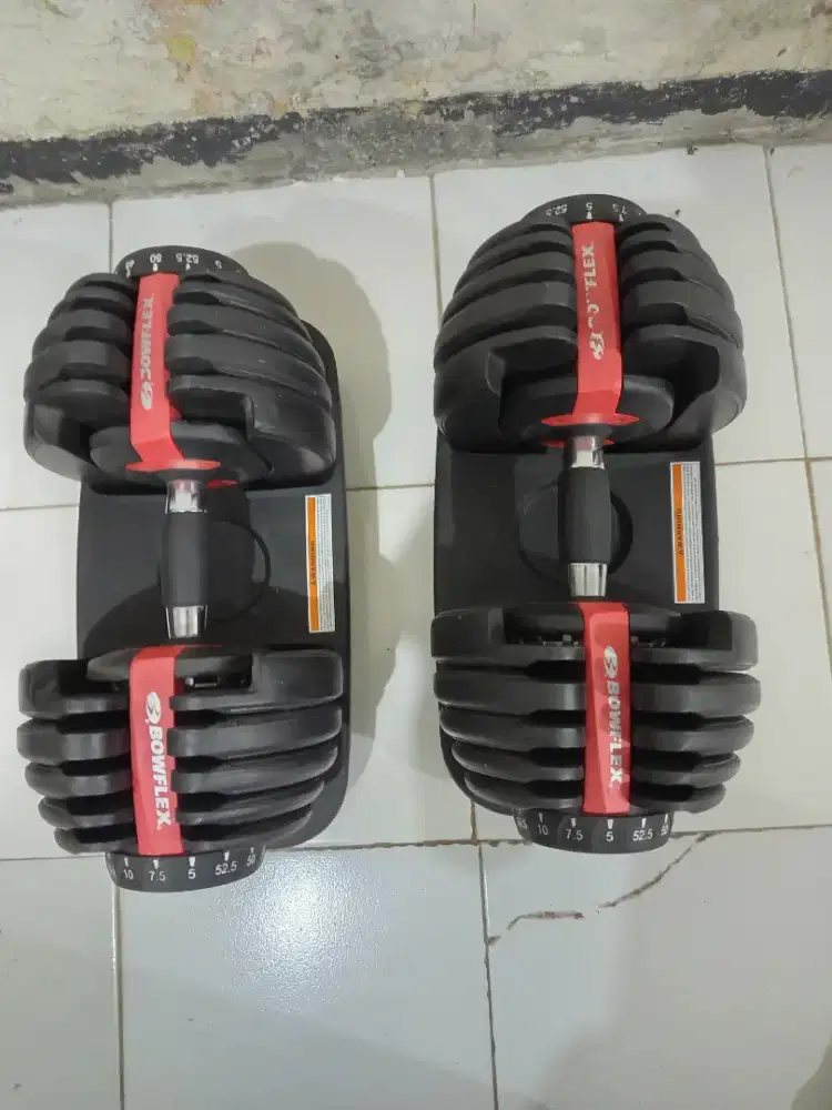 Dumbell Bowflex 24 kg 2 set, barbel, Alat Fitnes, Alat Gym
