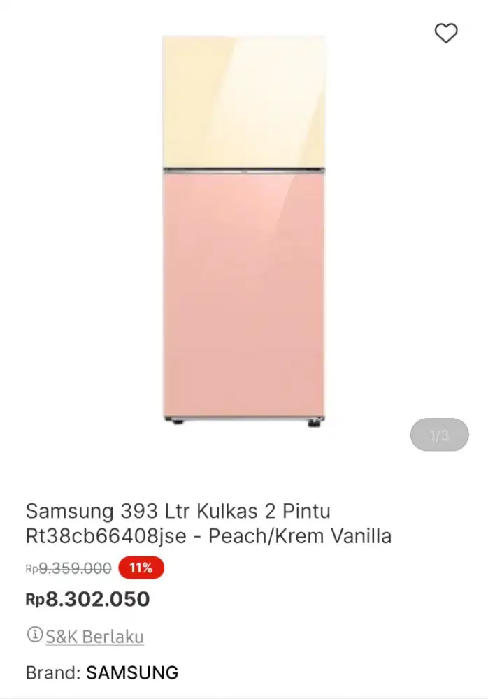 Kulkas samsung rt38bespoke series