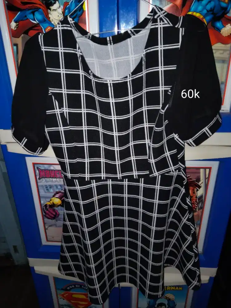 Dress wanita motif kotak