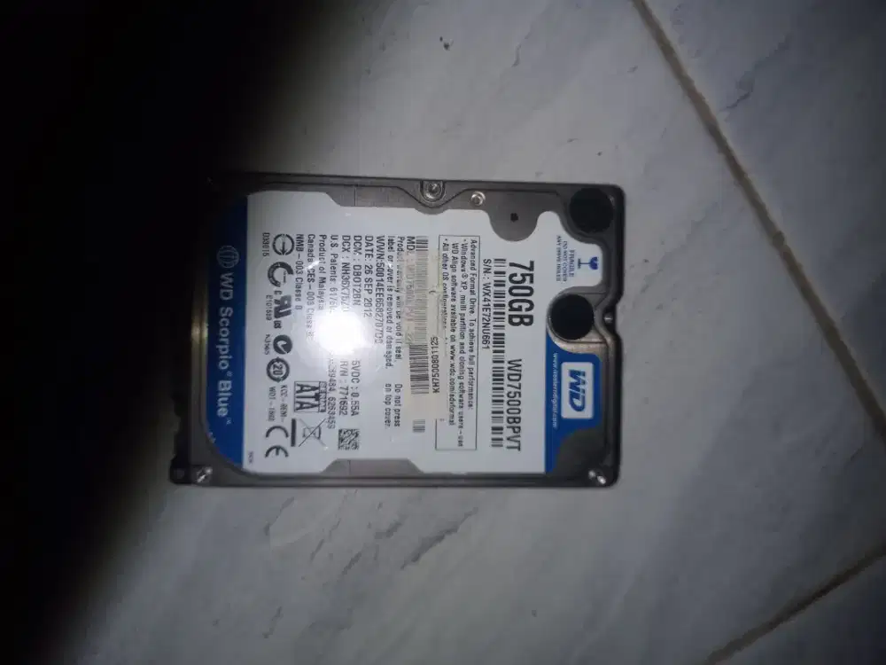 Hardisk Laptop 750gb 100% normal