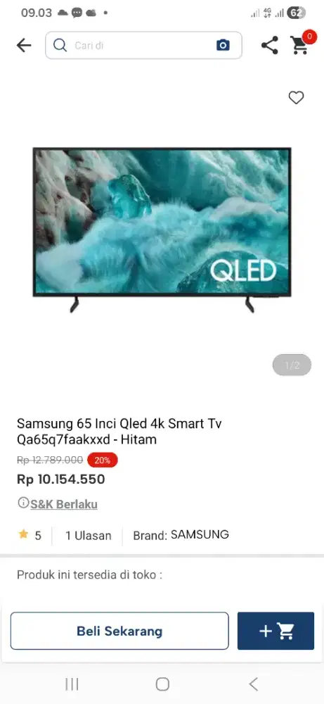 Samsung 65 inci qled 4k smart tv qa65q7faak