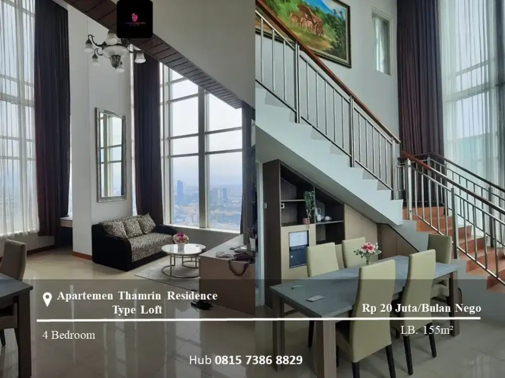 Disewakan Apartement Thamrin Residence 3BR Furnished