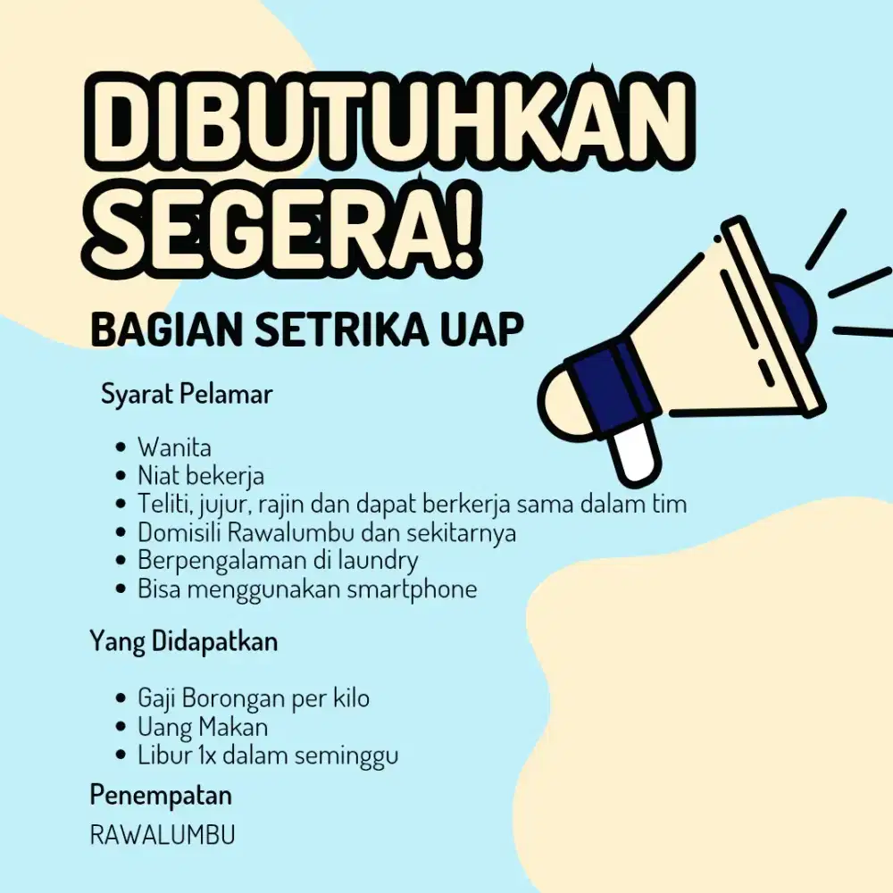 Lowongan laundry setrika