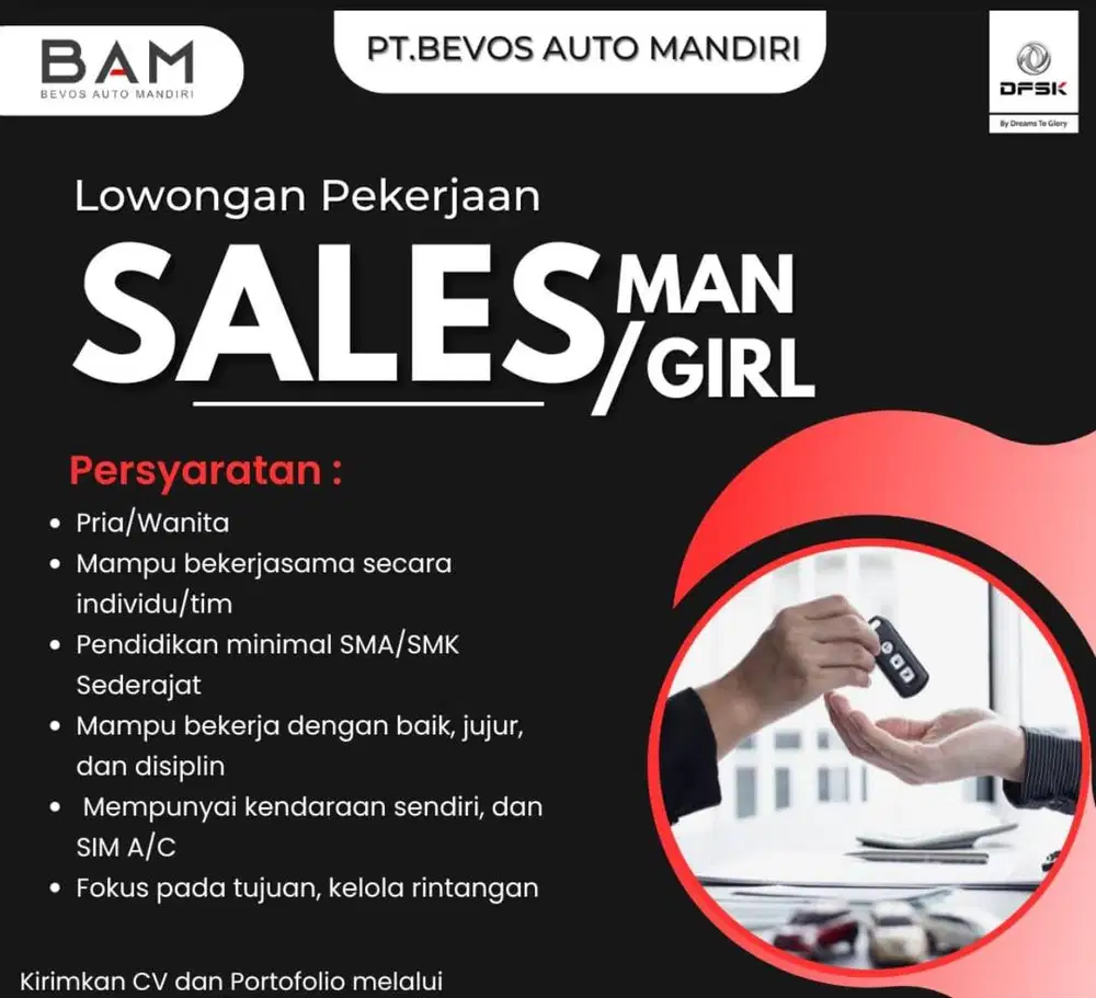 Lowongan Markeeting Sales Otomotif Dfsk & Vinfast