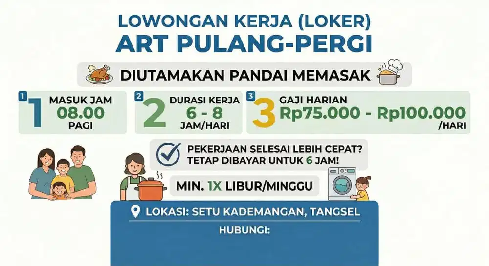 ASISTEN RUMAH TANGGA (PULANG-PERGI