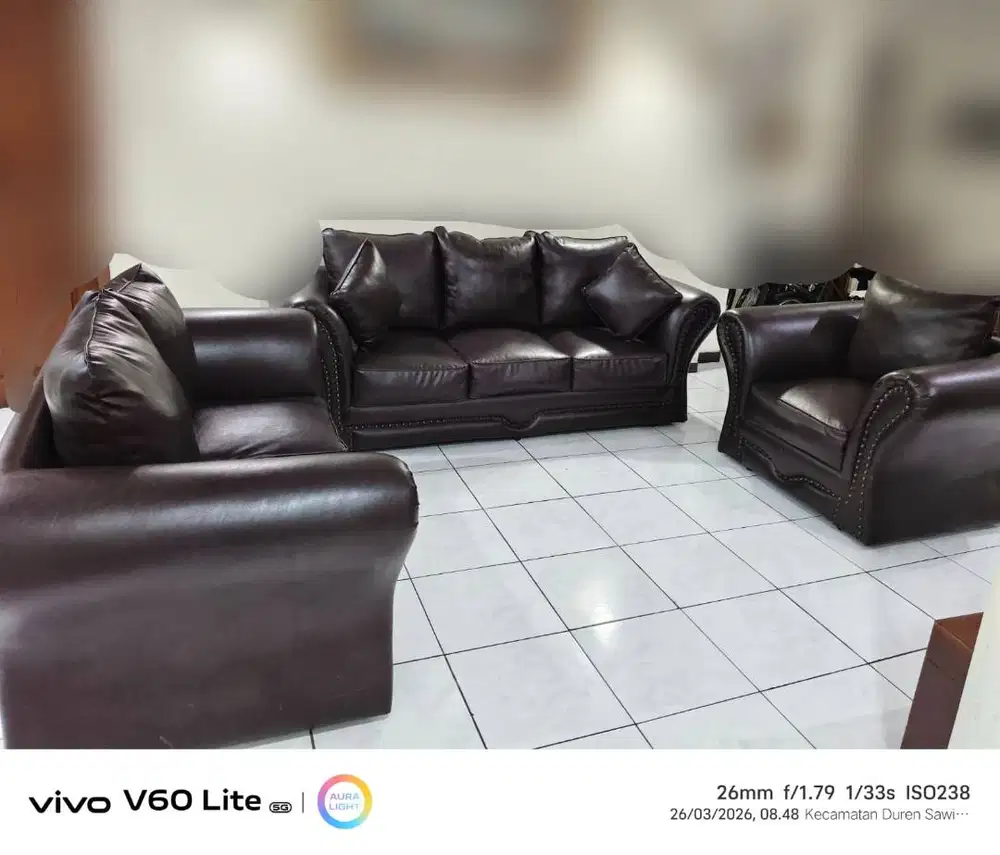 JUAL SOFA KULIT ASLI 3+2+1 TANPA MEJA