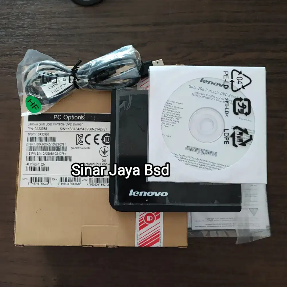 Lenovo Slim USB Portable DVD Burner